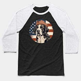 Patriotic Saint Bernard Baseball T-Shirt